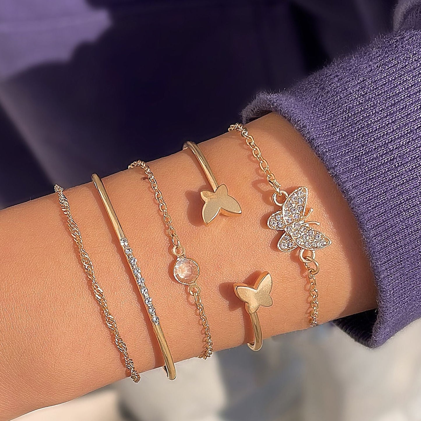 Vintage Geometric Twist Alloy Bracelet For Women