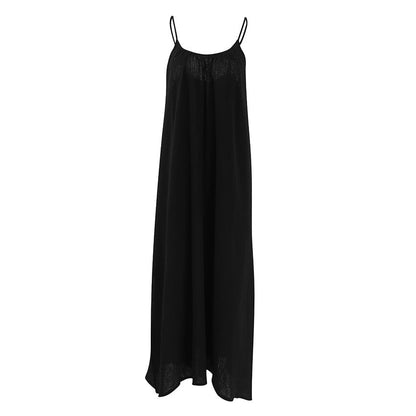 String Shoulder Split Sleepwear Dress