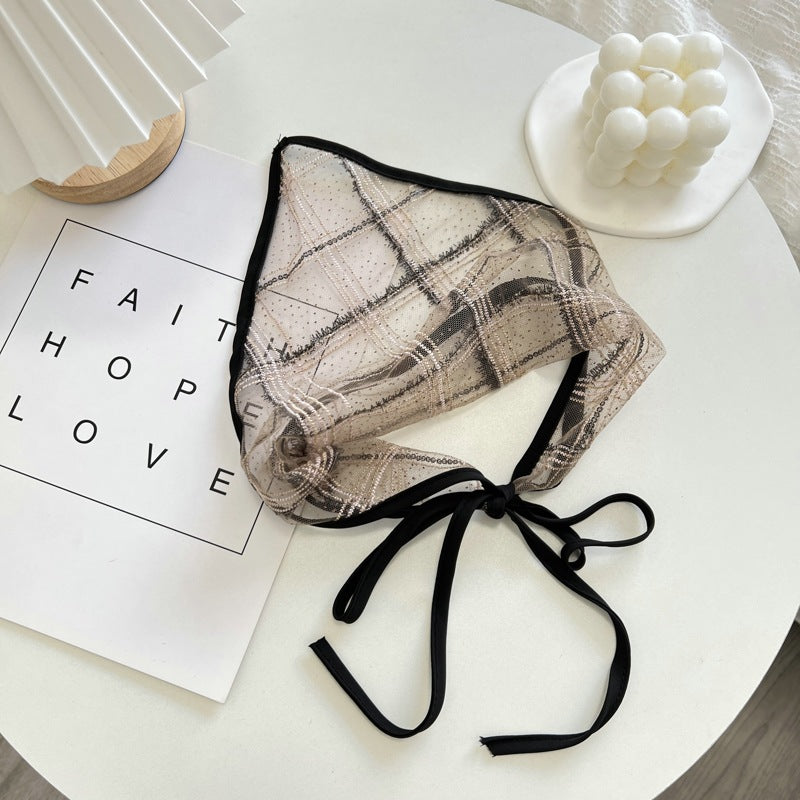 Lace Headband with Black Trim