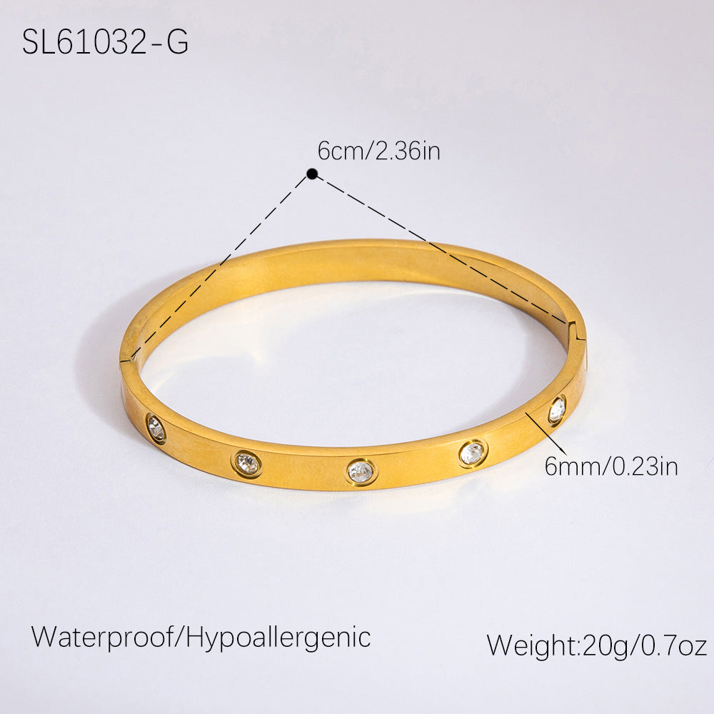 Starlight Stainless Steel Bracelet Elegant Gold-Plated Jewelry