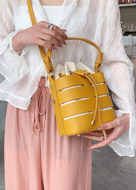 Structured Bucket Bag with Canvas Pouch