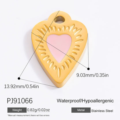 Heart-Shaped Stainless Steel 18K Gold Necklace Pendant DIY Jewelry