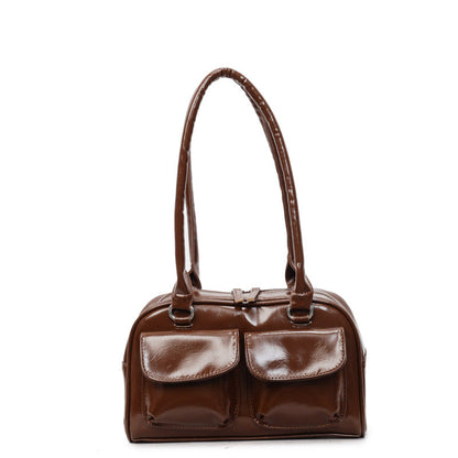 Trendy Color Block Shoulder Bag Spacious Tote for Women