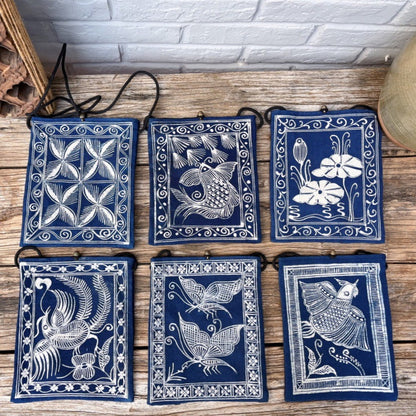 Batik Blue Dye Blue And White Dye Plant Dye Coarse Cloth Messenger Bag