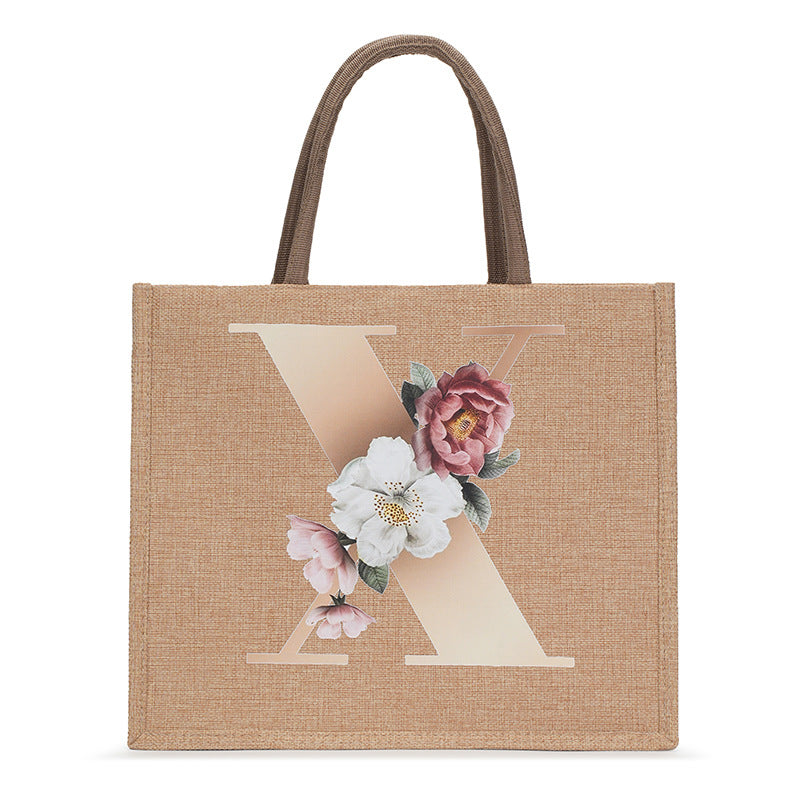 Trendy Hemp Tote Bag with Stylish Prints