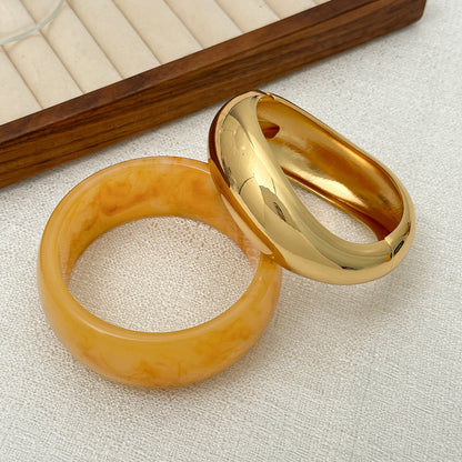 Irregular Gradient Wide Bangle Geometric Metal Bracelet for Women