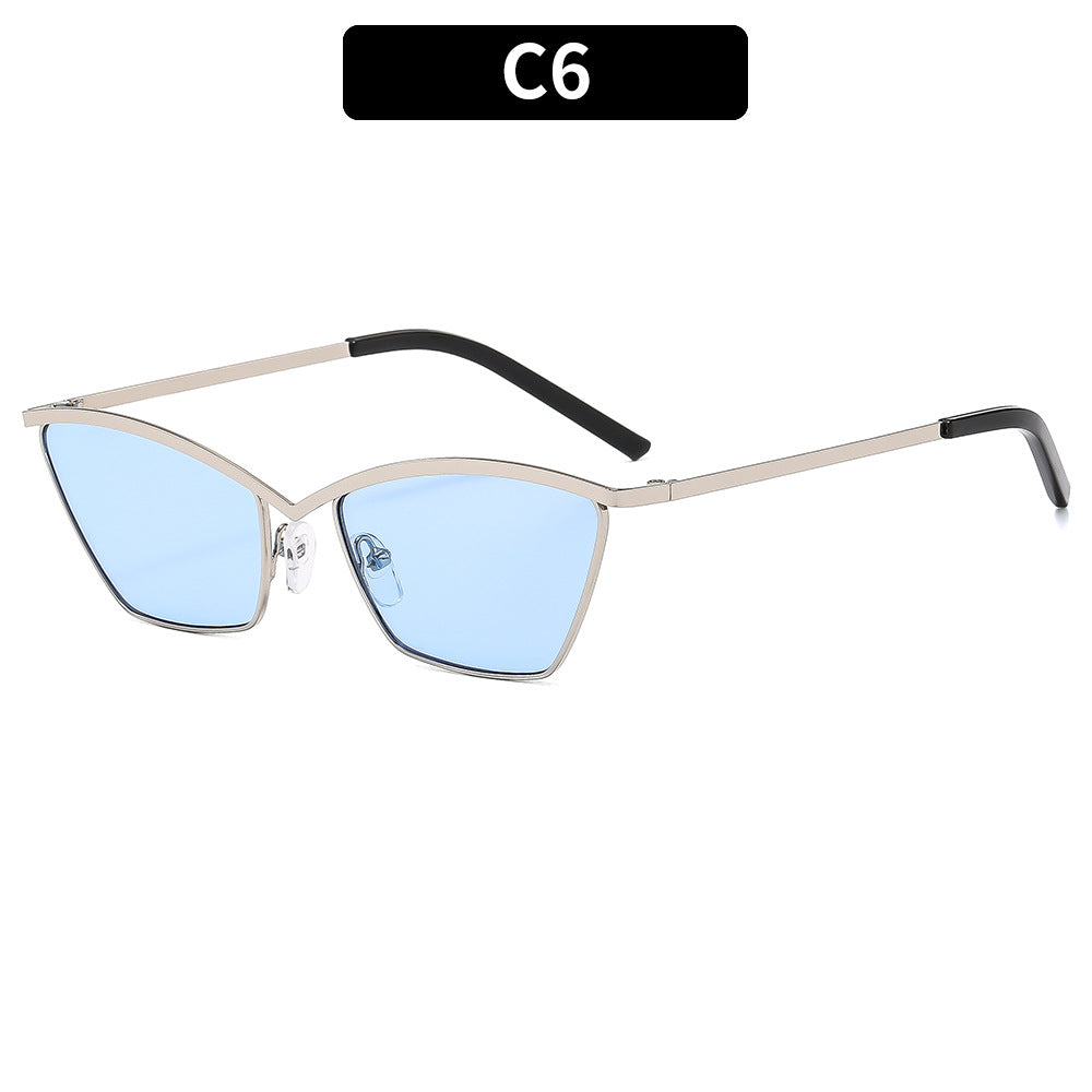 Trendy Irregular Metal Sunglasses Stylish UV400 Protection