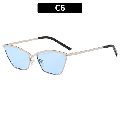 Trendy Irregular Metal Sunglasses Stylish UV400 Protection