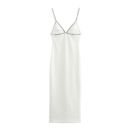 Trendy White Spaghetti Strap Maxi Dresses