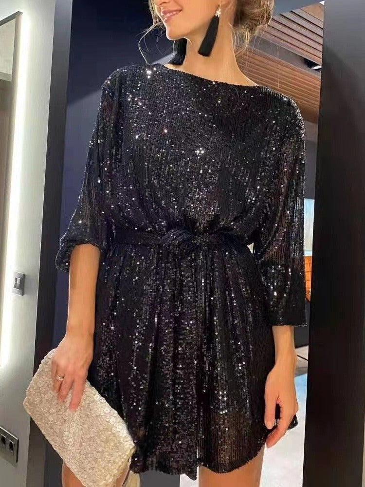 Shimmering Sequin Party Dress Cute Princess Dress