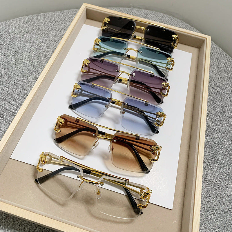 Trendy Square Sunglasses for Men and Women with Metal Frame