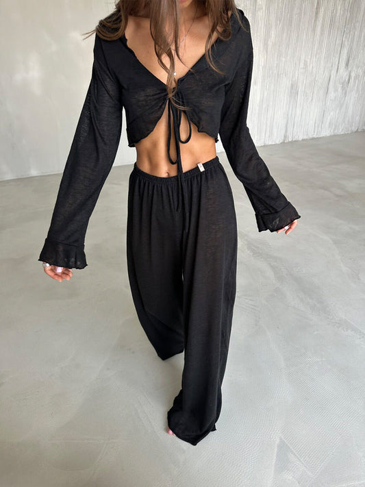 Modal Pajama Set Long Sleeve Comfortable Casual