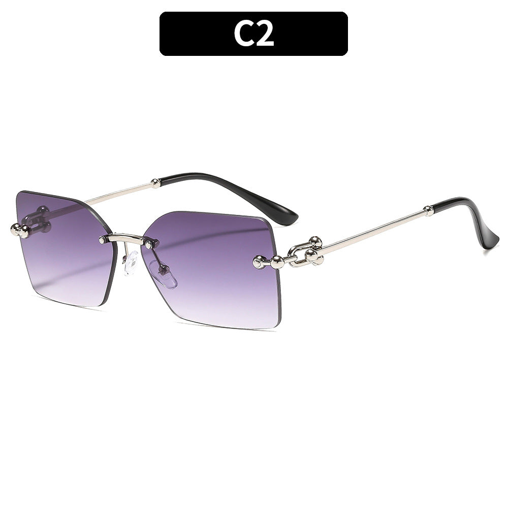 Trendy Stylish Square Metal Sunglasses UV400 Protection