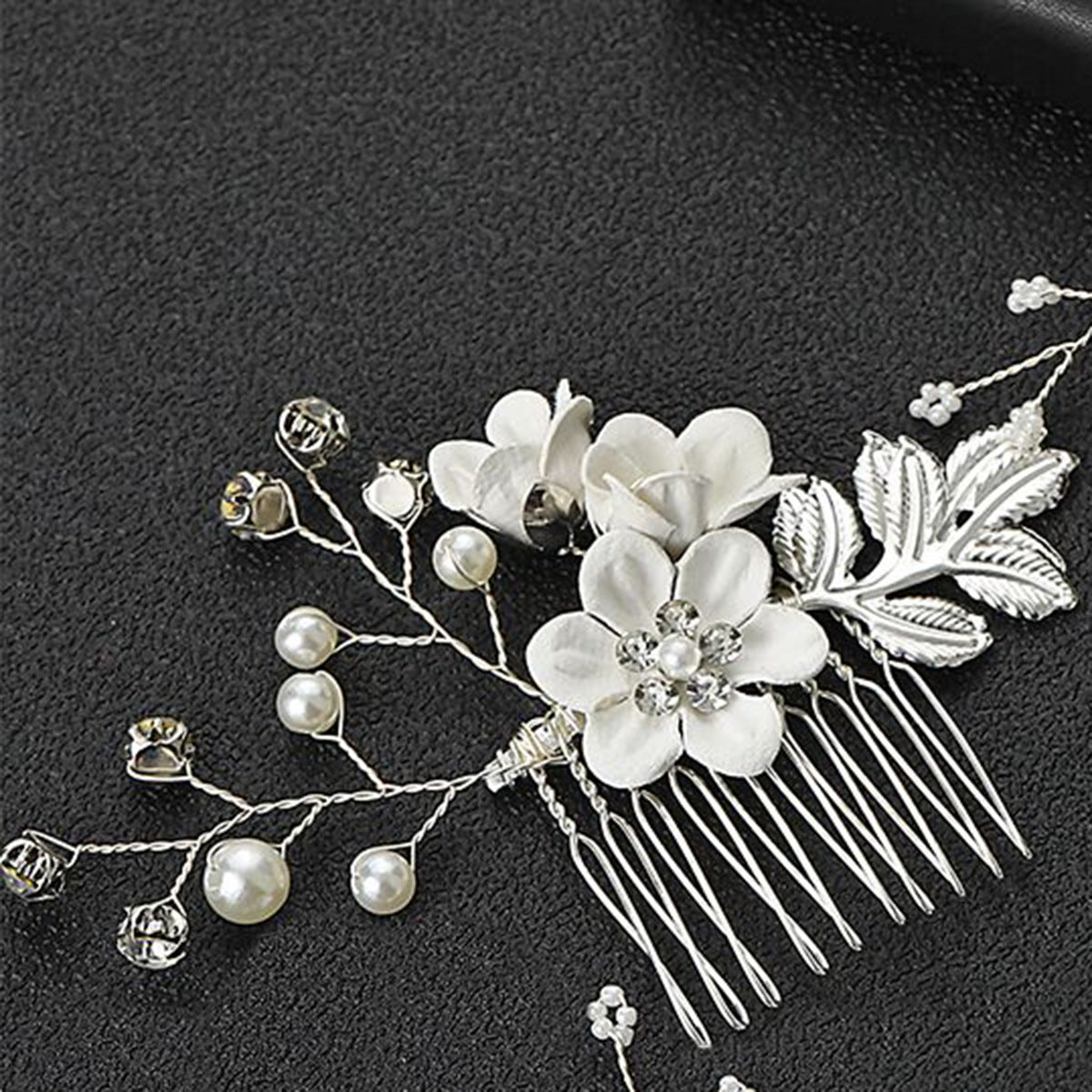 Bridal Floral Hair Accessories Forest Style Blue Flower Hairpin Wedding Hairpiece