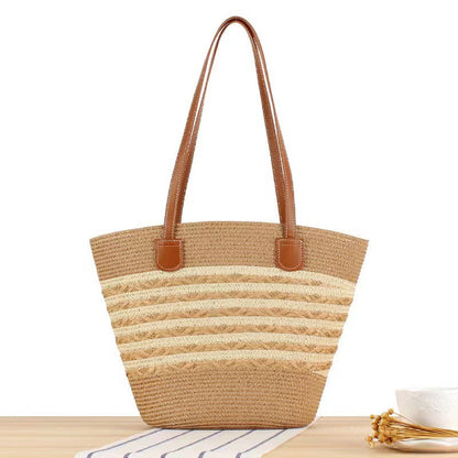 Women's Summer Straw Tote Bag Large Capacity Woven Shoulder Bag