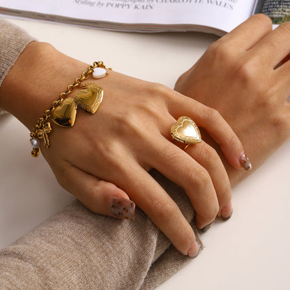 Minimalist Heart Pendants Tassel Chain Bracelet