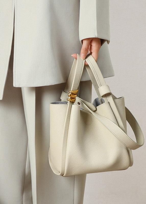 Bucket Tote Genuine Leather Elegant Contemporary Design