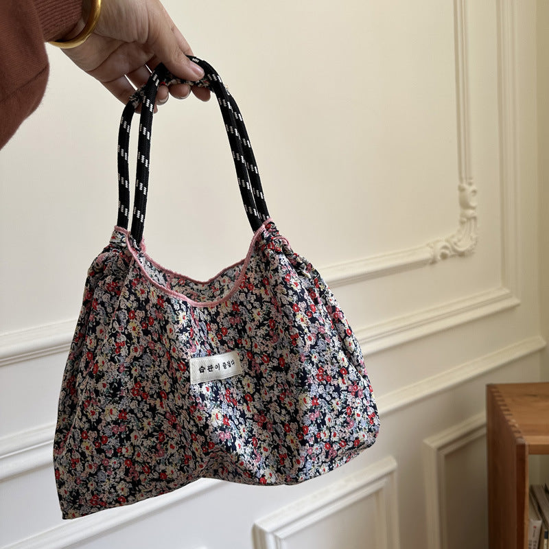 Large Capacity Floral Shopping Bag, Eco-Friendly Tote