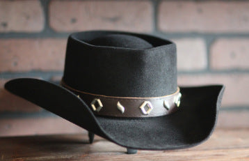 Jazz Style Wool Felt Hat with Wide Brim - Vintage Aesthetic