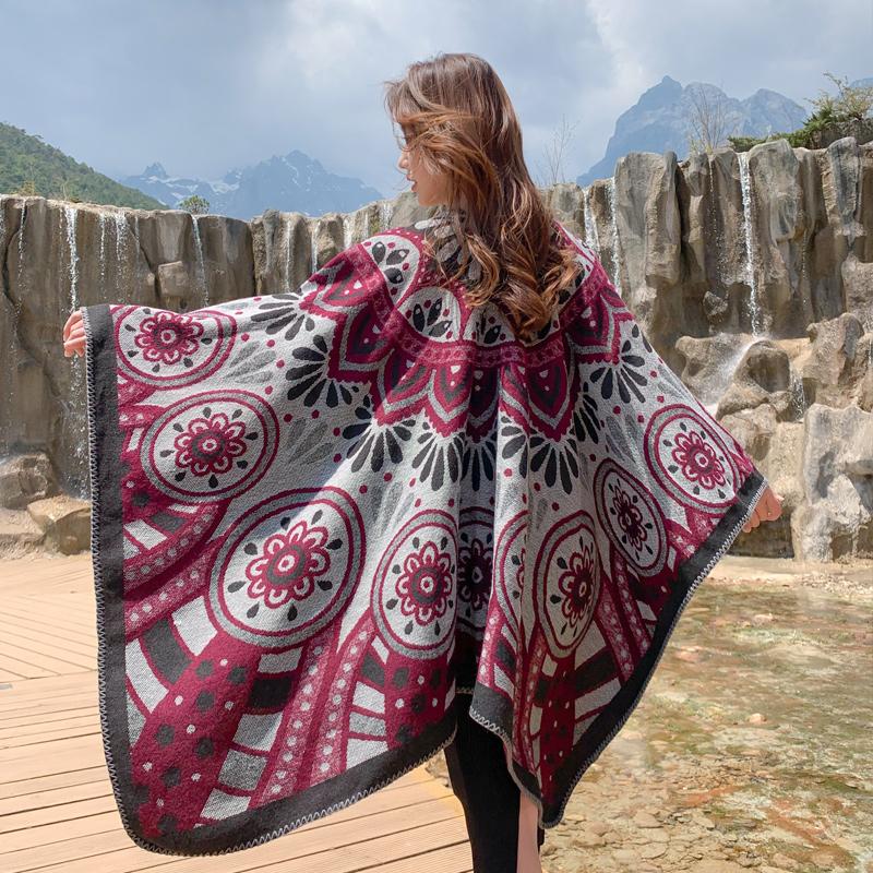 Tibetan Ethnic Shawl Grassland Thickened Cloak Scarf