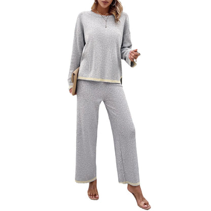 Casual Knit Sweater and Pants Set for Women