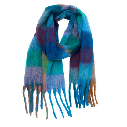 Coloful Plaid Tassel Scarves