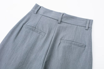 Casual High Waisted Pleated Loose Dress Pants