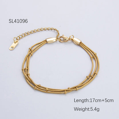 Wavy Titanium Steel Bracelet Luxurious 18K Gold Plated Women's Jewelry