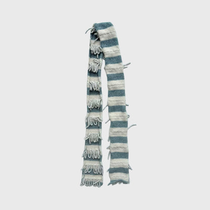 Handcrafted Striped Wool Blend Scarf for Women