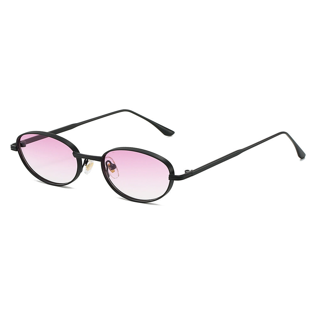 Oval Fashion Sunglasses with Metal Frame for Stylish Outfits