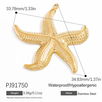 DIY Starfish Pendant Bracelet Necklace Stainless Steel Jewelry Accessories