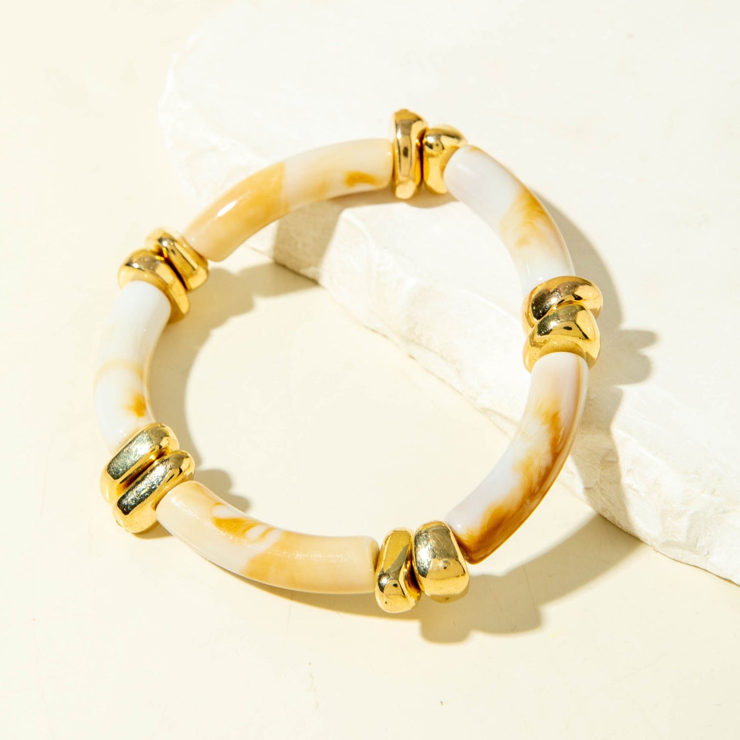 Exaggerated Acrylic Bead Bracelet Set Colorful Retro Jewelry