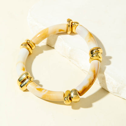 Exaggerated Acrylic Bead Bracelet Set Colorful Retro Jewelry