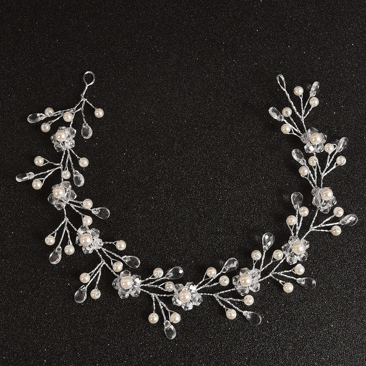 Handmade Pearl And Rhinestone Hairband Wedding Accessories