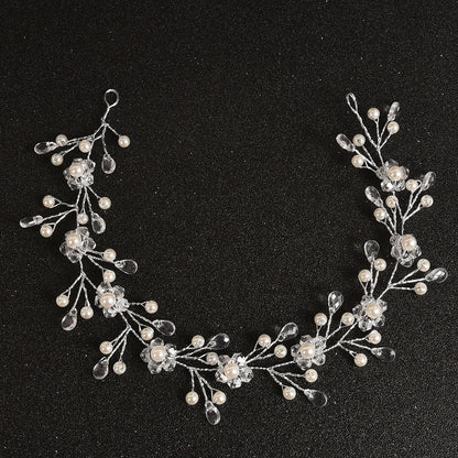 Handmade Pearl And Rhinestone Hairband Wedding Accessories