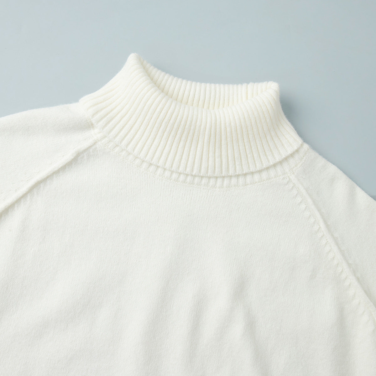 Knit Turtleneck Solid Color Casual Sweater