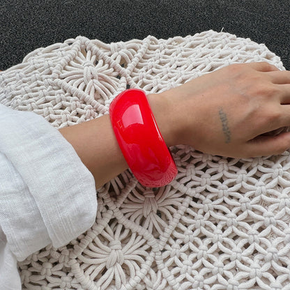 Fashionable Gradient Acrylic Wide Bracelet Geometric Resin Jewelry