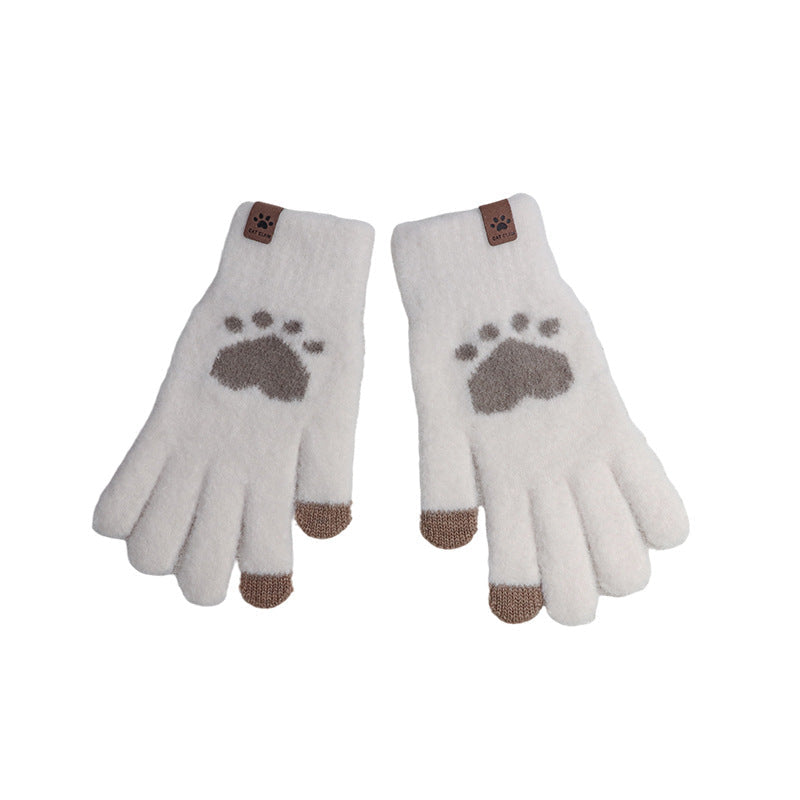 Cute Women's Cycling Gloves Fleece Lined Touchscreen Winter Warmth