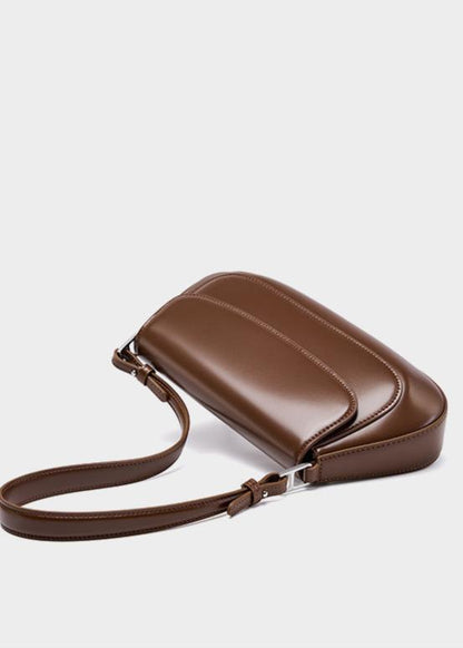 High Grade Leather Shoulder Bag With Dual Flap