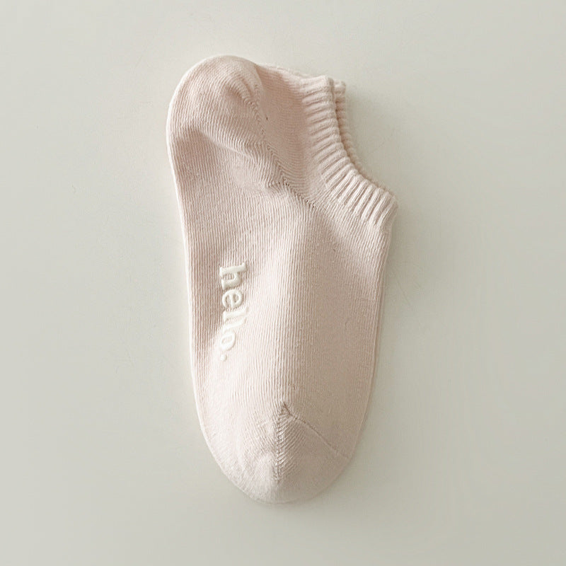 Candy Color Letter Simple Low Ankle Socks