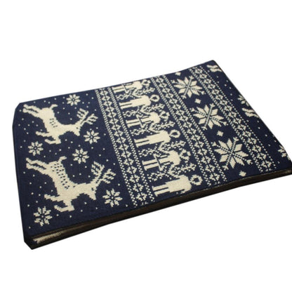 Autumn And Winter Christmas Snowflake Fawn Elk Knitted Scarf Thickened Double-Sided Couple Scarves For Men And Women