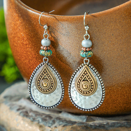 Ethnic Style Alloy Water Drop Earrings for Women