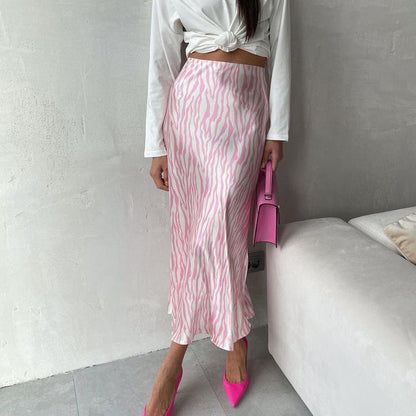 French Floral Midi Fishtail Skirt Elegant Casual Wear