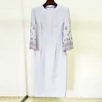 Beaded Gem Embellished Midi Dress