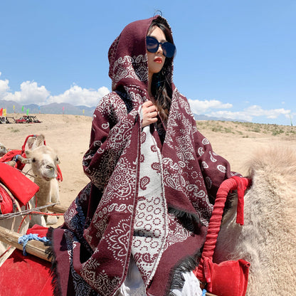 The New Dual-Purpose Tibetan  And National Style  Scarf In Autumn And Winter.