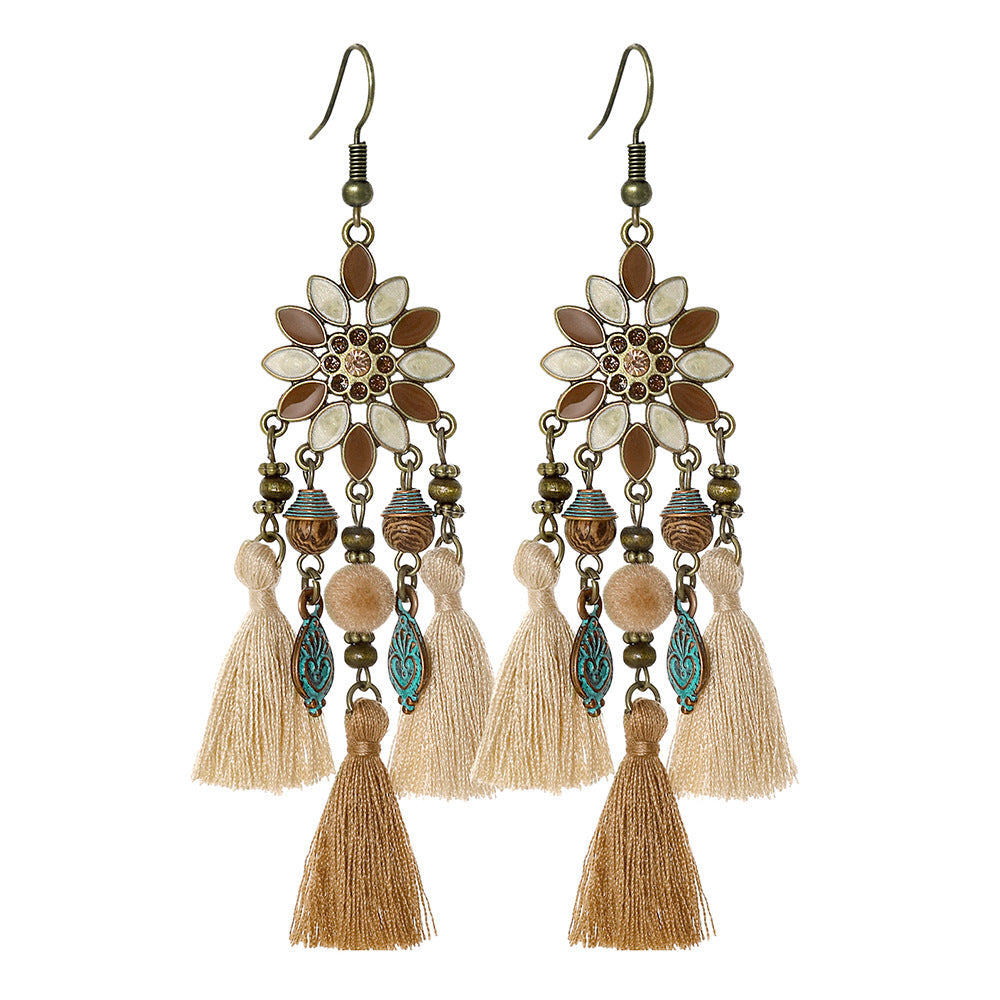Bohemian Style Dangle Earrings Fashionable Colorful Vacation Accessories