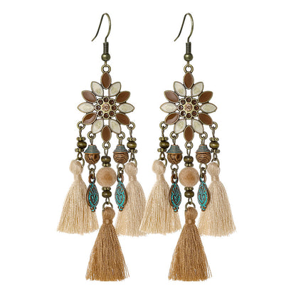 Bohemian Style Dangle Earrings Fashionable Colorful Vacation Accessories