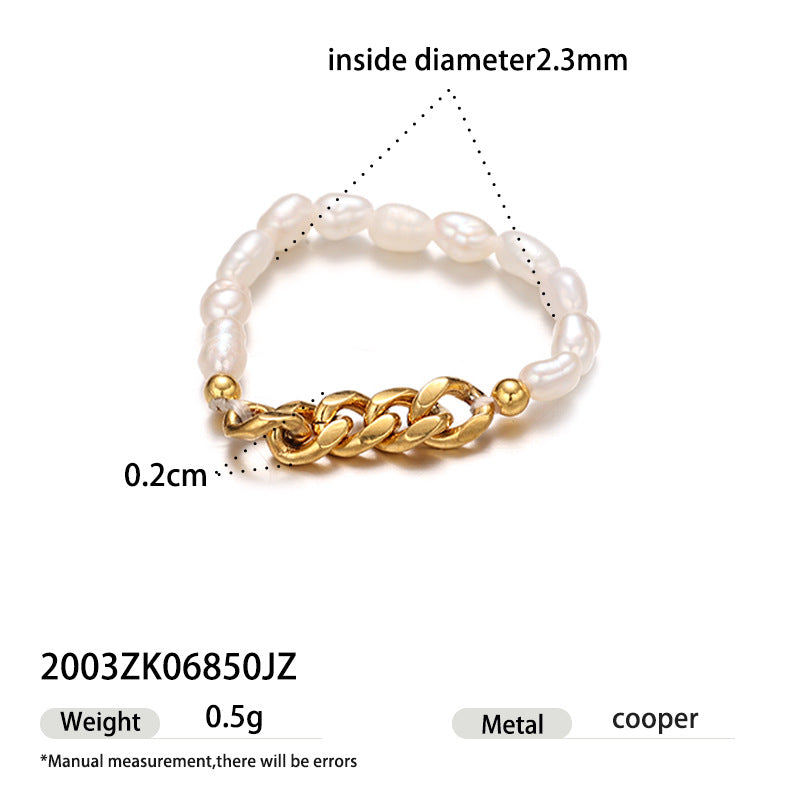 Retro Pearl Nest Adjustable Open Ring