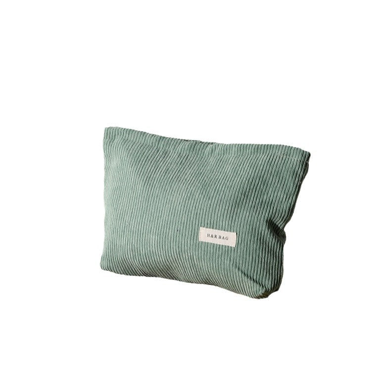 Simple Solid Color Corduroy Cosmetic Bag