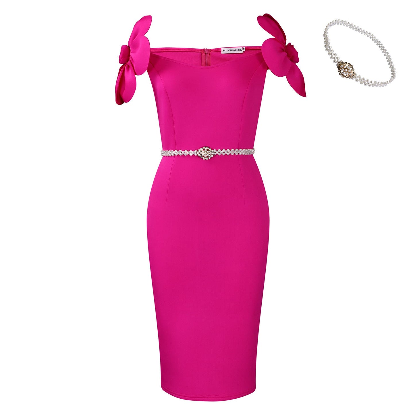 Elegant Party Bodycon Dress With 3D Floral Design
